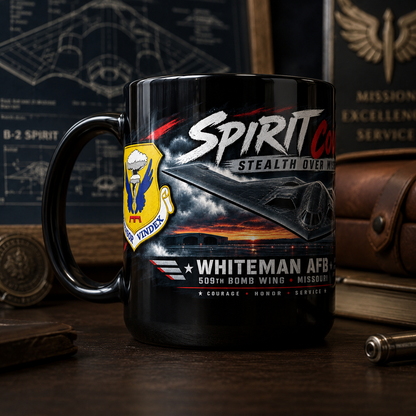 Whiteman AFB B-2 Spirit Coffee Mug – Spirit Country 509th Bomb Wing 15 oz Stealth Bomber Coffee Cup